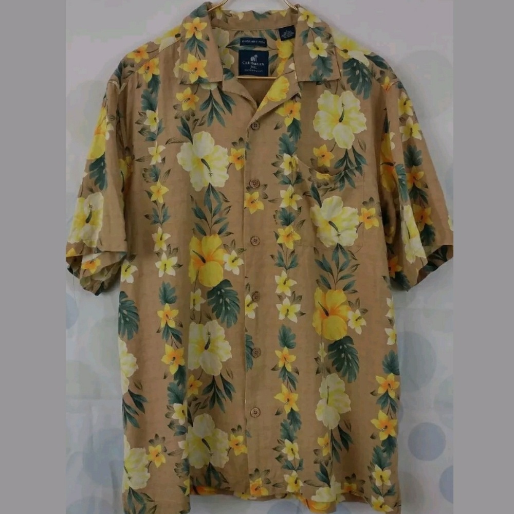 Men's Caribbean Joe Hawaiian Large Vacation Shirt